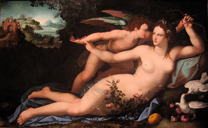 Alessandro Allori Venus disarming Cupid. oil painting image